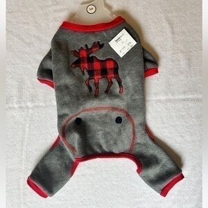 NWT Cute Cat Suit, Moose Design, Gray, Red, and Black, Size Small
